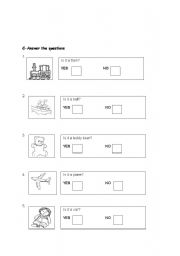 English Worksheet: yes no questions with toys