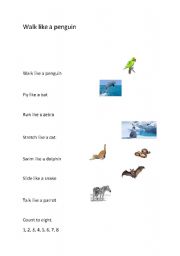 English Worksheet: Walk like a penguin