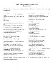 English worksheet: Olly Murs - dance with me tonight