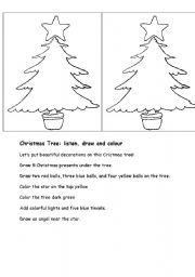 English Worksheet: Christmas tree