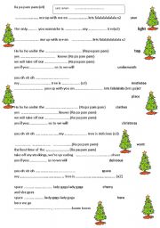 English Worksheet: CHRISTMAS TREE LADY GAGA  a must HAVE :)