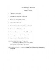 English worksheet: The Cremation of Sam McGee Worksheet