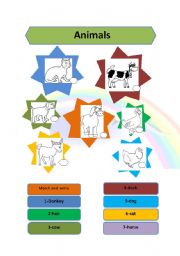 English worksheet: animals