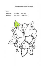 English Worksheet: color the picture and learn the colors