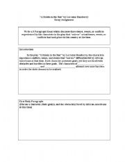 English Worksheet: Raisin in the Sun Essay template
