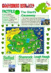 English Worksheet: Northern Ireland-info poster for young learners