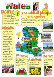 English Worksheet: Wales-info poster for young learners