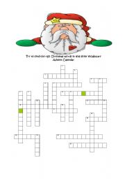 English Worksheet: A Shiny Christmas Crossword