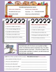 English Worksheet: Passive voice , simple past