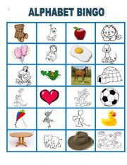 English Worksheet: The Alphabet BINGO. Part 2