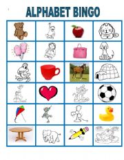 English Worksheet: The Alphabet BINGO. Part 3