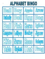 The Alphabet BINGO. Part 4