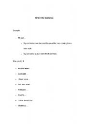 English Worksheet: Finish the sentence