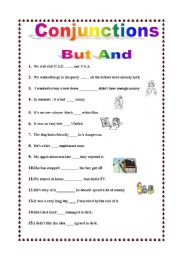 English Worksheet: but & and Conjunctions 
