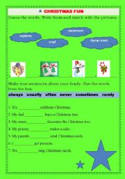 English worksheet: Christmas fun (part 2)