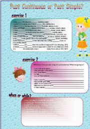 English Worksheet: Simple past vs. past continuous