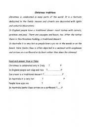 English Worksheet: Christmas traditions