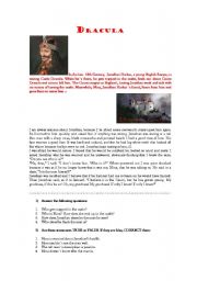 English Worksheet: Dracula