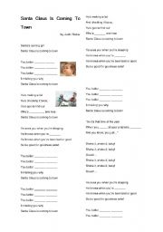 English Worksheet: Justin Biebers Santa Claus is coming to town