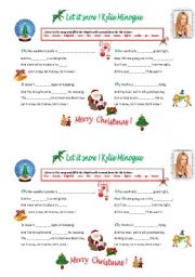 English Worksheet: Let it snow ! Kylie Minogue