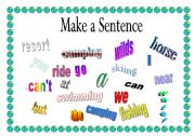 English worksheet: make a sentence