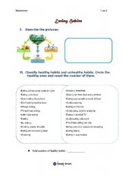 English Worksheet: eating habit