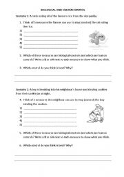 English Worksheet: Biological and Human Control