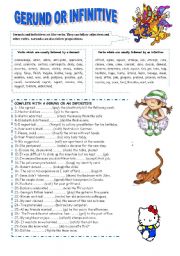 English Worksheet: GERUND OR INFINITIVE