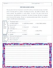 English Worksheet: Saifs family members activities