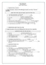 English Worksheet: Phrasal Verbs and Prepositions  