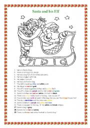English Worksheet: Santa and his Elf