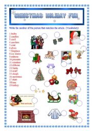 English Worksheet: Holiday Fun!