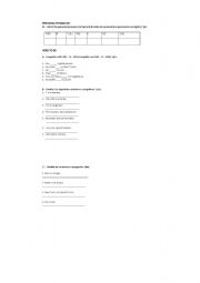 English worksheet: verb to be, numbers