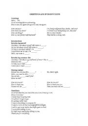 English Worksheet: Greetings and Introduction Phrases