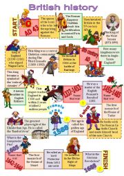 English Worksheet: British History board game