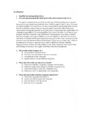 English Worksheet: Reading Activity 5