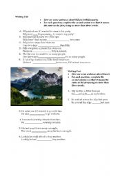 English worksheet: writing part