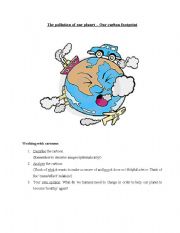 Working with a cartoon: The pollution of Planet Earth