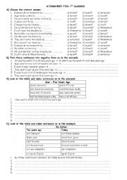 English Worksheet: exercises for 7th grade