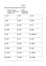 English worksheet: Plurals