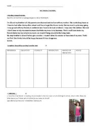 English Worksheet: TEST school rules and clothes.