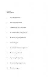 English Worksheet: Present Continuous
