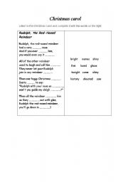 English Worksheet: Rudolph, the Red Nosed Reindeer