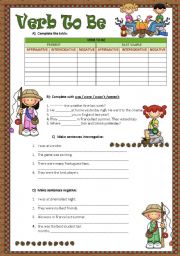 English Worksheet:  To be