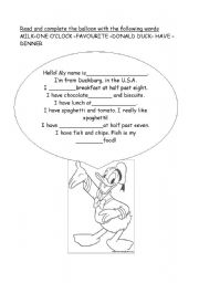 English Worksheet: Donald and Daisy