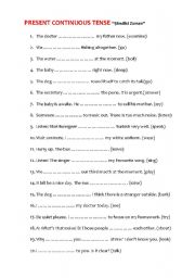 English Worksheet: present continuous