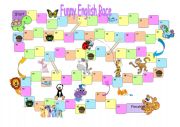 English Worksheet: Board Game Funny English Race (pink cards)