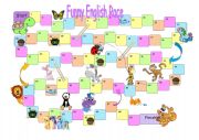 Board Game Funny English Race (pink cards)