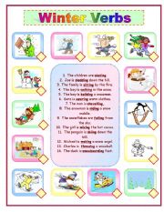 English Worksheet: Winter Verbs