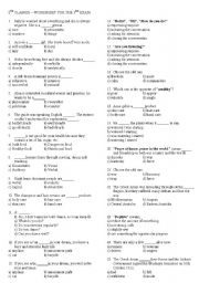 8.Grade Worksheet for third exam